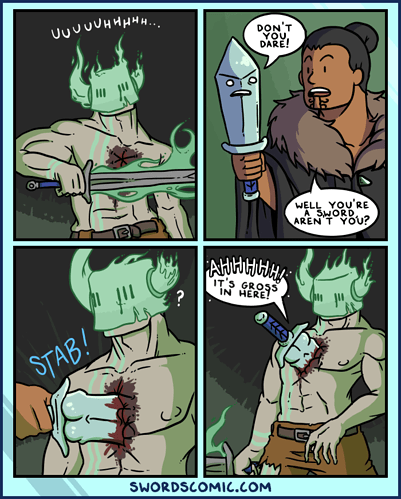 A talking sword is great until you remember what swords are for