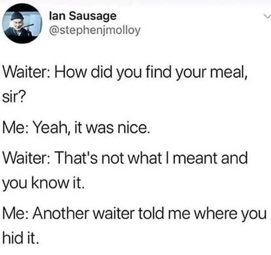 Sneaky waiter