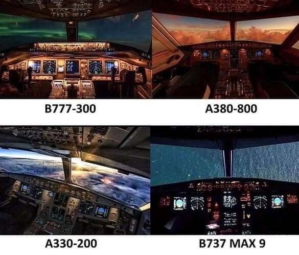 Difference in cockpit views across a few models.